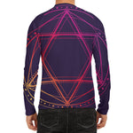 Geometric Star of David Print Men's Long Sleeve Rash Guard