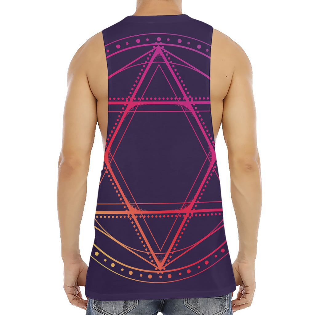 Geometric Star of David Print Men's Muscle Tank Top