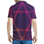 Geometric Star of David Print Men's Polo Shirt
