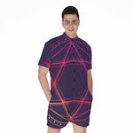 Geometric Star of David Print Men's Rompers
