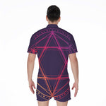 Geometric Star of David Print Men's Rompers