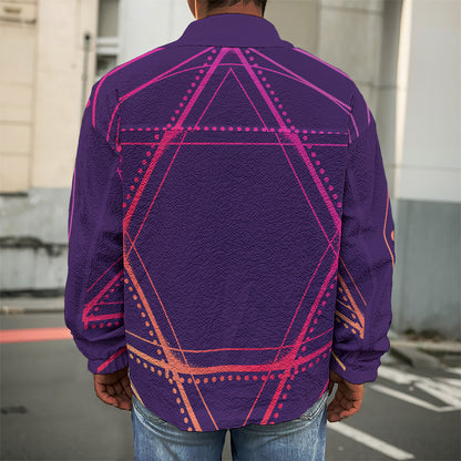 Geometric Star of David Print Men's Shirt Jacket