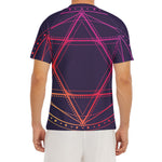 Geometric Star of David Print Men's Short Sleeve Rash Guard
