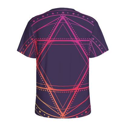 Geometric Star of David Print Men's Sports T-Shirt