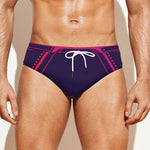 Geometric Star of David Print Men's Swim Briefs