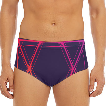 Geometric Star of David Print Men's Triangle Swim Briefs