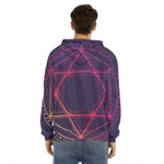 Geometric Star of David Print Men's Velvet Pullover Hoodie