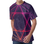 Geometric Star of David Print Men's Velvet T-Shirt
