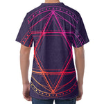 Geometric Star of David Print Men's Velvet T-Shirt