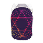 Geometric Star of David Print Mesh Laundry Hamper