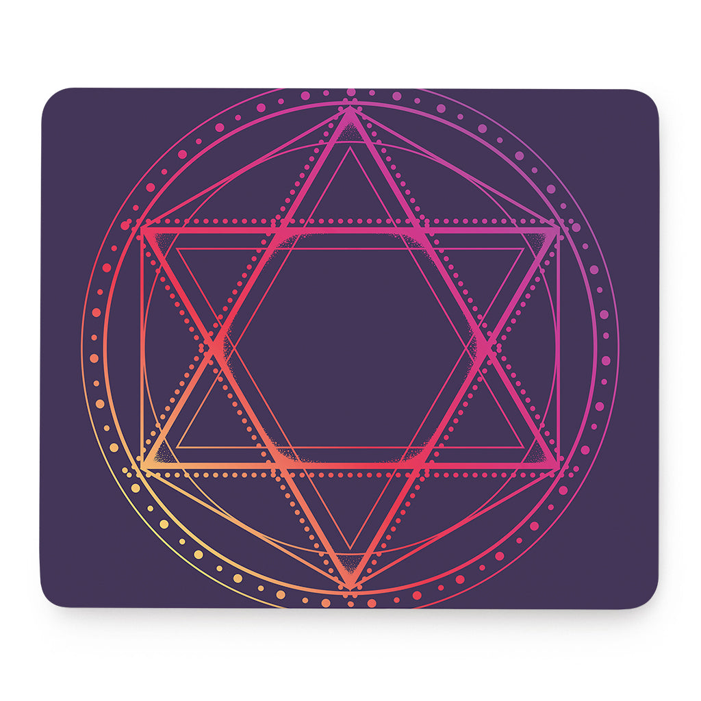 Geometric Star of David Print Mouse Pad