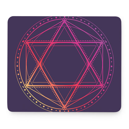 Geometric Star of David Print Mouse Pad
