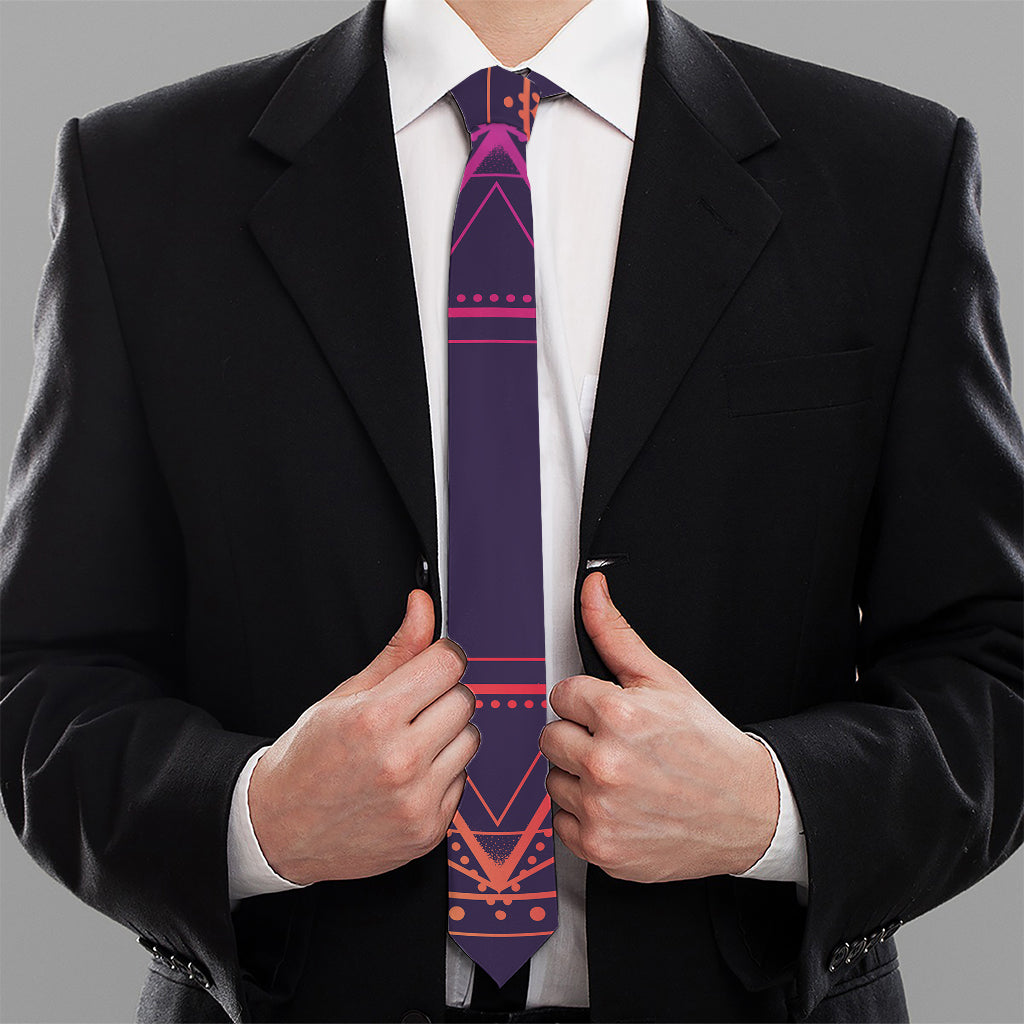 Geometric Star of David Print Necktie
