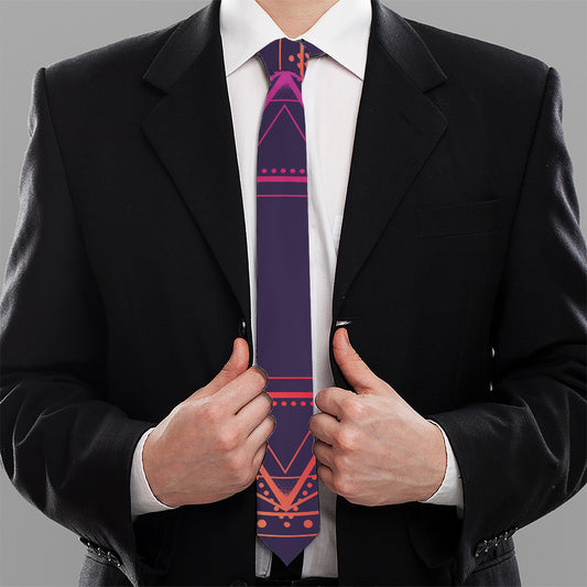 Geometric Star of David Print Necktie