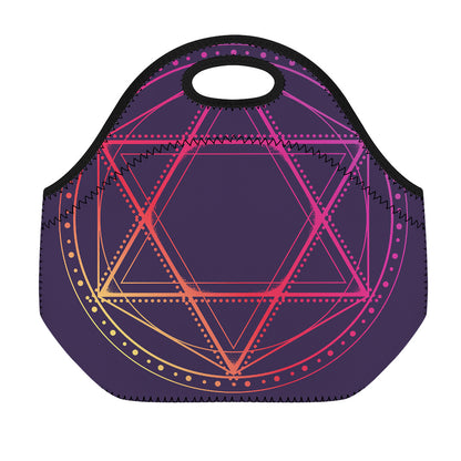 Geometric Star of David Print Neoprene Lunch Bag