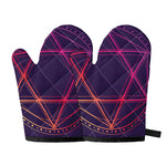 Geometric Star of David Print Oven Mitts