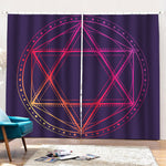 Geometric Star of David Print Pencil Pleat Curtains