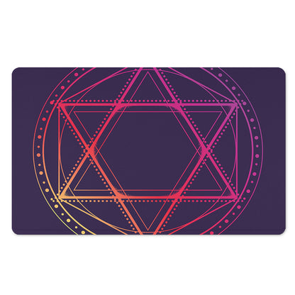 Geometric Star of David Print Polyester Doormat