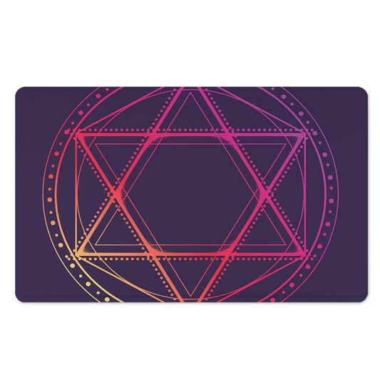 Geometric Star of David Print Polyester Doormat