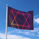 Geometric Star of David Print Polyester Flag