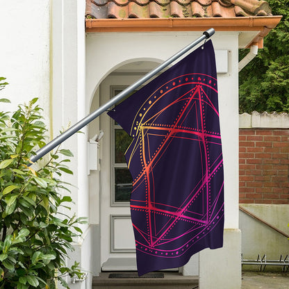 Geometric Star of David Print Polyester Flag