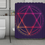 Geometric Star of David Print Polyester Shower Curtain
