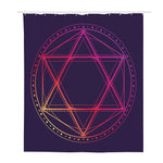 Geometric Star of David Print Polyester Shower Curtain