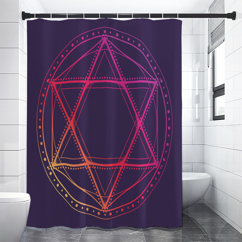 Geometric Star of David Print Premium Shower Curtain