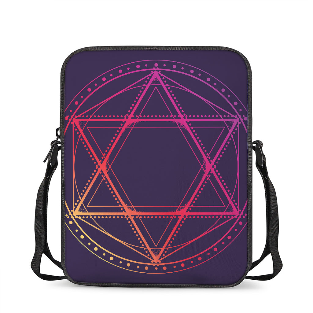 Geometric Star of David Print Rectangular Crossbody Bag