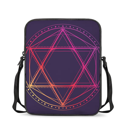 Geometric Star of David Print Rectangular Crossbody Bag
