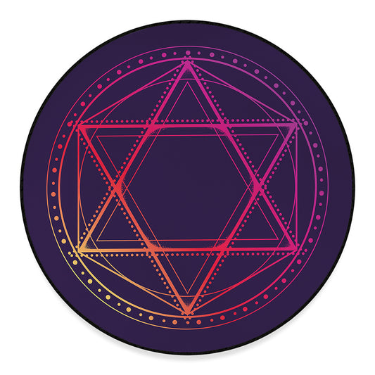 Geometric Star of David Print Round Floor Mat