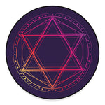 Geometric Star of David Print Round Floor Mat