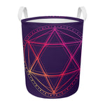 Geometric Star of David Print Round Laundry Basket