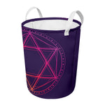 Geometric Star of David Print Round Laundry Basket