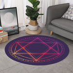 Geometric Star of David Print Round Rug