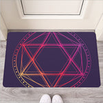 Geometric Star of David Print Rubber Doormat