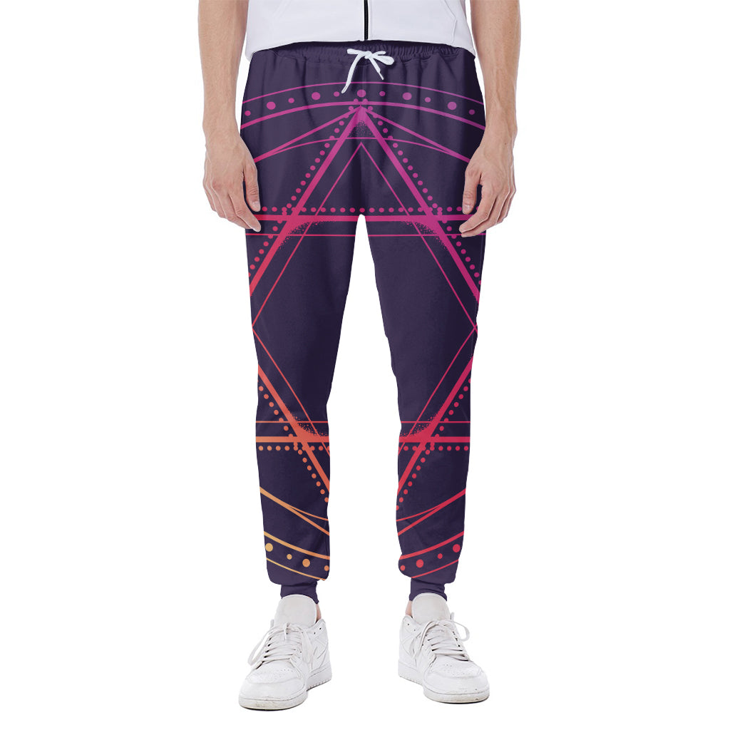 Geometric Star of David Print Scuba Joggers