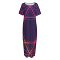 Geometric Star of David Print Short Sleeve Long Nightdress