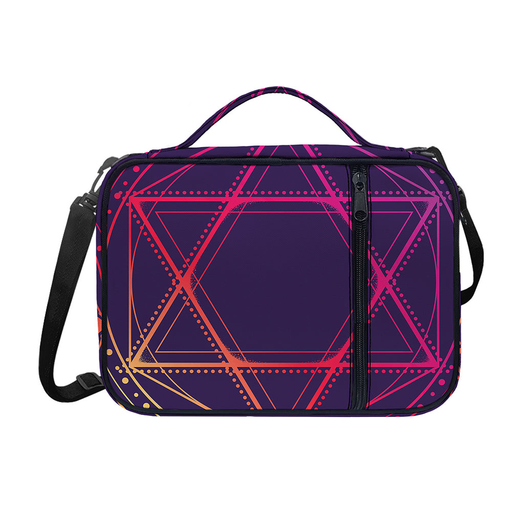 Geometric Star of David Print Shoulder Strap Bible Bag