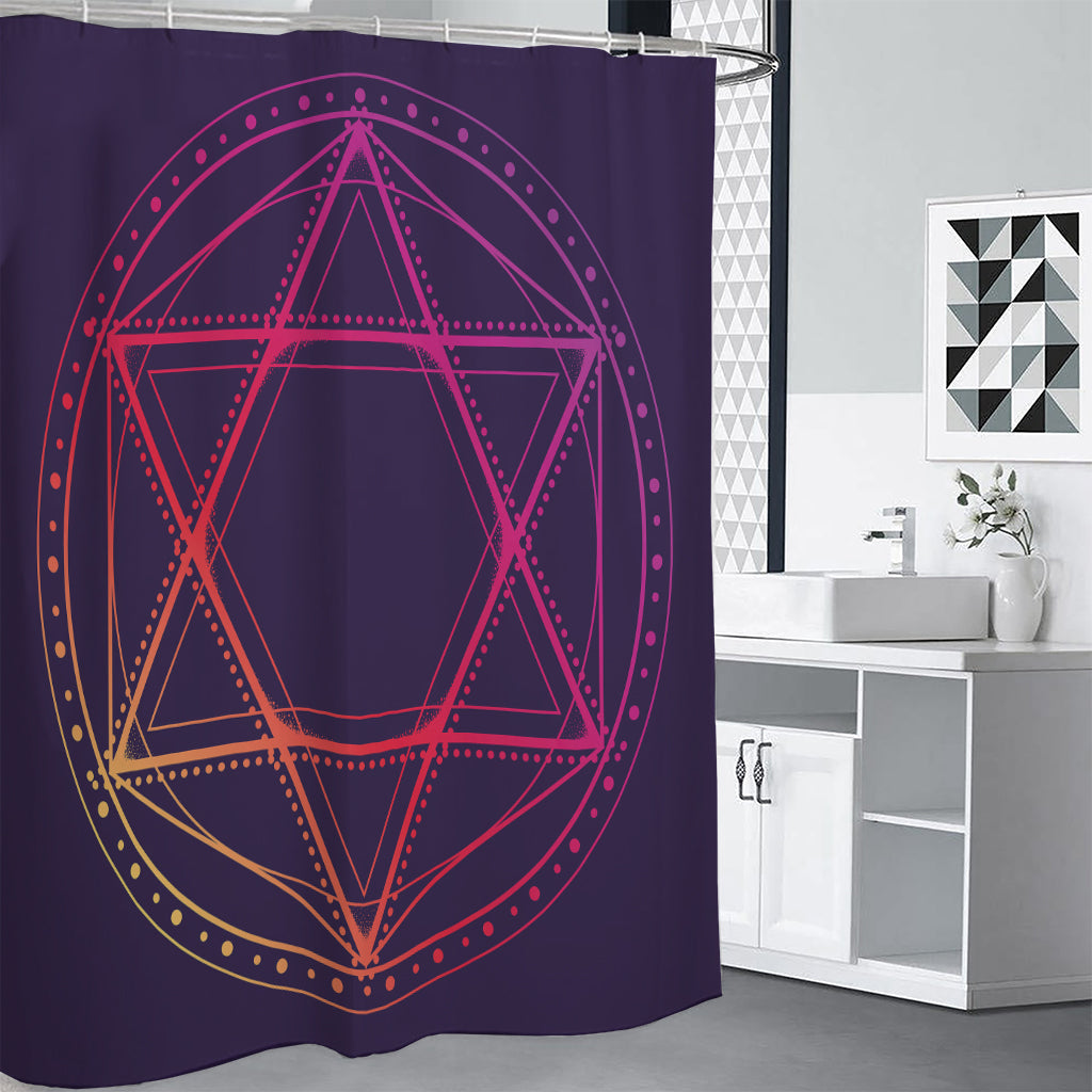 Geometric Star of David Print Shower Curtain