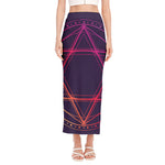 Geometric Star of David Print Side Slit Maxi Skirt