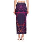 Geometric Star of David Print Side Slit Maxi Skirt