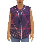 Geometric Star of David Print Sleeveless Baseball Jersey
