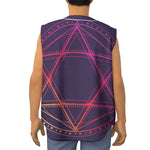 Geometric Star of David Print Sleeveless Baseball Jersey