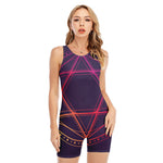 Geometric Star of David Print Sleeveless One Piece Swimsuit
