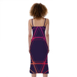 Geometric Star of David Print Slim Fit Midi Cami Dress