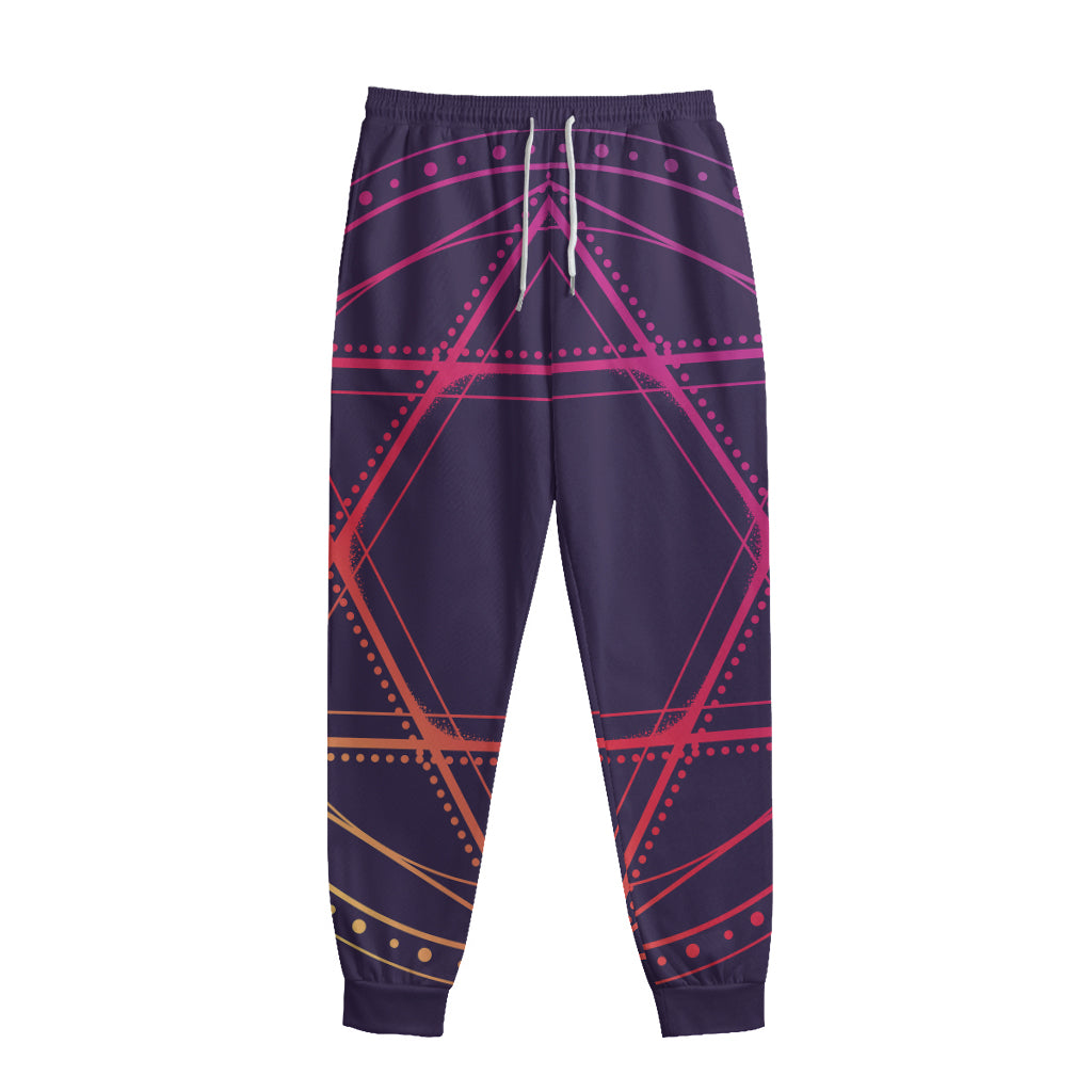 Geometric Star of David Print Sweatpants