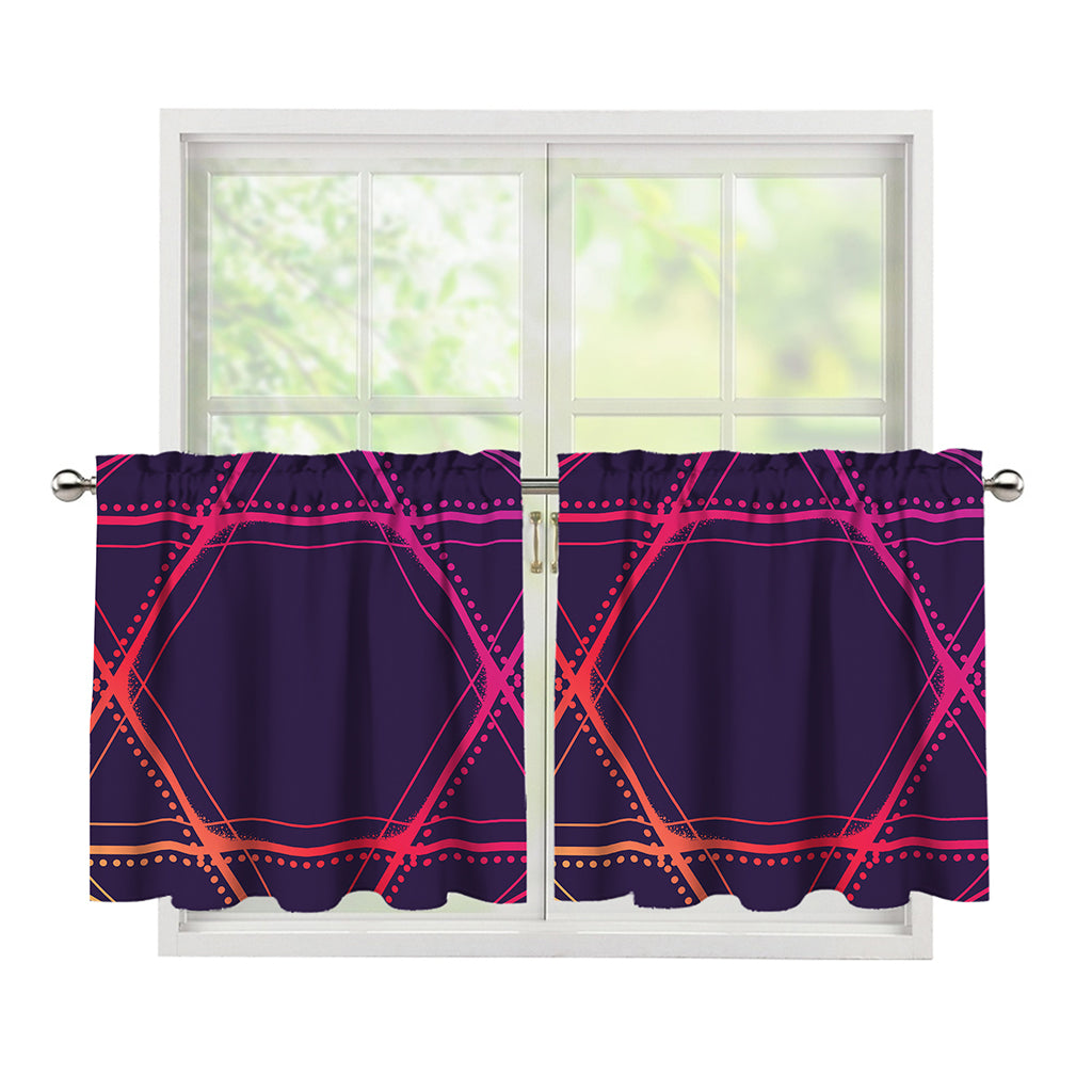 Geometric Star of David Print Tier Curtains