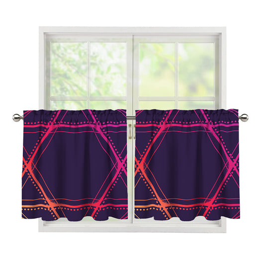 Geometric Star of David Print Tier Curtains