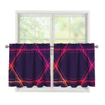 Geometric Star of David Print Tier Curtains